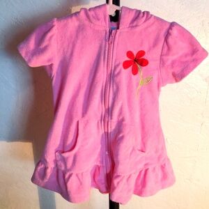 al & ray pink 🩷 zip up dress or cover up. Cotton; feels like soft Terri cloth.